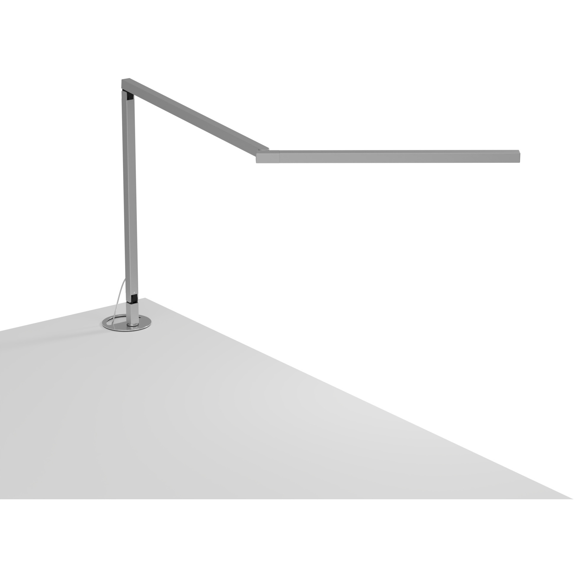 Z-Bar Mini Gen 4 12.5 inch 5.35 watt Silver Desk Lamp Portable Light,  Grommet Mount